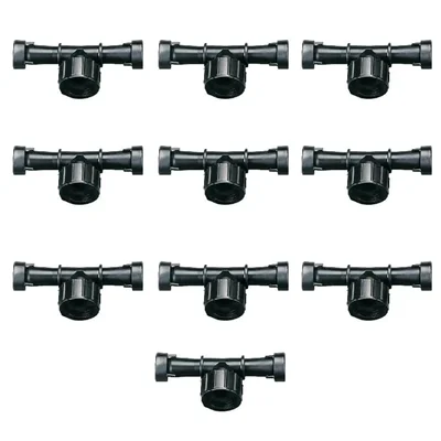 10 Pieces 3/4 Inch (1.9 cm) Ring Swivel Tee for connect three driplines together